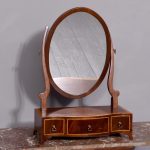 Edwardian Period George III Style Inlaid Mahogany Dressing Mirror