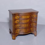 George III Style Neat-Sized Serpentine Front Mahogany Chest Of Drawers