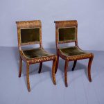 Pair of Dutch Marquetry Inlaid Walnut Side Chairs