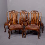 Quality Set Of 8 George II Style Walnut Dining Chairs