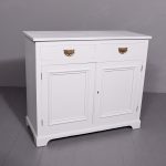 Victorian Ash Cupboard Redecorated by Hand in a Swedish Grey Colour