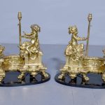 Pair of large French ormolu decorative lamps