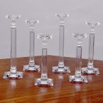 Set of 6 Glass Candlesticks