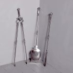 Outstanding Set of Polished Steel Early Victorian Fire Irons