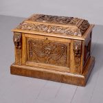 Victorian Carved Oak Sarcophagus Silver Trunk or Wine Cooler