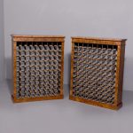 Pair of Large, Hand-Made Burr Walnut 99 Bottle Wine Racks