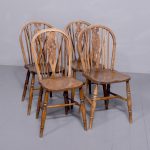 Set of Four Elm Windsor Chairs