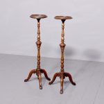 Pair of Georgian Style Walnut Torchers