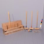 Pine Cased Croquet Set