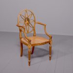 Hand Painted Satinwood Adam Style Armchair