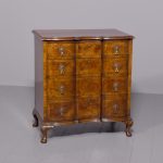 Neat-Sized Figured Walnut and Crossbanded George II Style Block-Front Chest