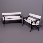 Pair of Victorian Cast Iron and Timber Garden Benches