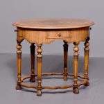 Oval George II Style Walnut and Yew Wood Table