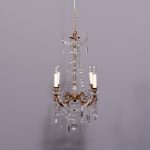 Elegant 4 Arm Glass and Brass Chandelier