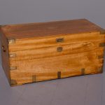 Large Victorian brass-bound solid camphorwood trunk
