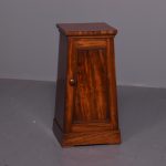 Mid Victorian metronome-shaped bedside locker in figured Spanish mahogany