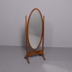 Oval Mahogany Cheval Mirror