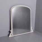 Mid Victorian grey painted & gesso overmantel mirror