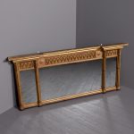 Regency Carved and Gilded Tryptic Overmantel Mirror