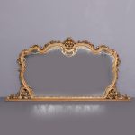 Outstanding large Rococo - style carved giltwood overmantel mirror