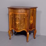 Rare Sheraton-style inlaid zebrawood (Zebrano) side cabinet