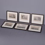 Rare set of 6 hand-tinted, framed engravings of Leith and its Harbour after Thomas Shepherd
