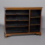 Edwardian mahogany open bookcase with two sections