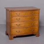 George II1 style, inlaid mahogany serpentine fronted, neat-sized chest of drawers