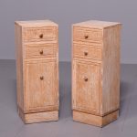 Rare Pair of Heal’s Limed Oak Bedside Lockers on the Art Deco Style